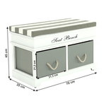 Casa si Gradina - Mobilier - Organizare si depozitare - Bancute - Banca cu  perna, 2 sertare, alb/gri, SEAT BENCH  2 NEW - Infinity.ro