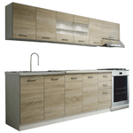Casa si Gradina - Mobilier - Seturi de mobilier - Seturi bucatarie - Mobila de bucatarie, stejar sonoma/alba, PROMO - Infinity.ro