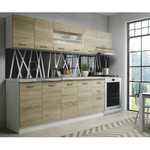 Casa si Gradina - Mobilier - Seturi de mobilier - Seturi bucatarie - Mobila de bucatarie, stejar sonoma/alba, PROMO - Infinity.ro