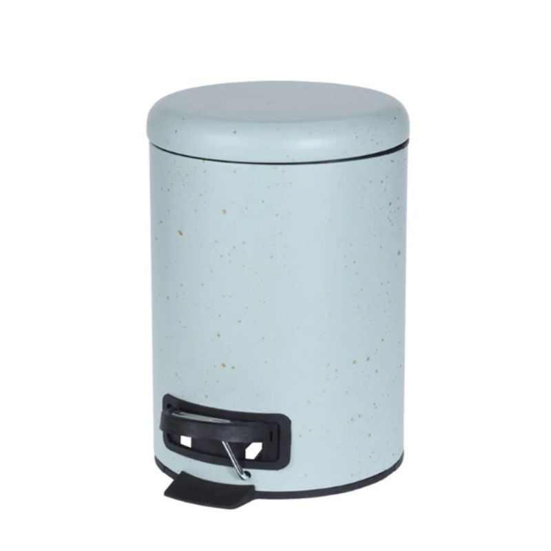 Casa si Gradina - Mobilier - Organizare si depozitare - Cosuri de gunoi - Cos de gunoi cu pedala, capacitate 3l, verde pastel cu insertii aurii, 17x25.5 cm - Infinity.ro