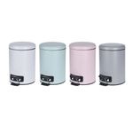 Casa si Gradina - Mobilier - Organizare si depozitare - Cosuri de gunoi - Cos de gunoi cu pedala, capacitate 3l, verde pastel cu insertii aurii, 17x25.5 cm - Infinity.ro