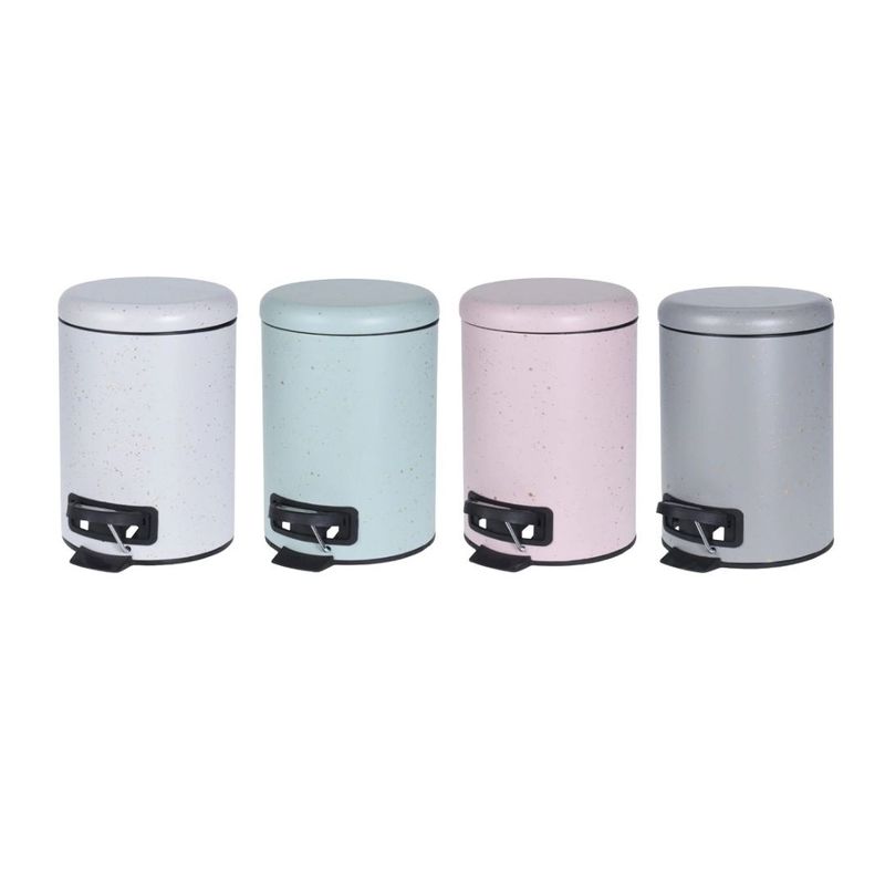 Casa si Gradina - Mobilier - Organizare si depozitare - Cosuri de gunoi - Cos de gunoi cu pedala, capacitate 3l, verde pastel cu insertii aurii, 17x25.5 cm - Infinity.ro