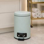 Casa si Gradina - Mobilier - Organizare si depozitare - Cosuri de gunoi - Cos de gunoi cu pedala, capacitate 3l, verde pastel cu insertii aurii, 17x25.5 cm - Infinity.ro
