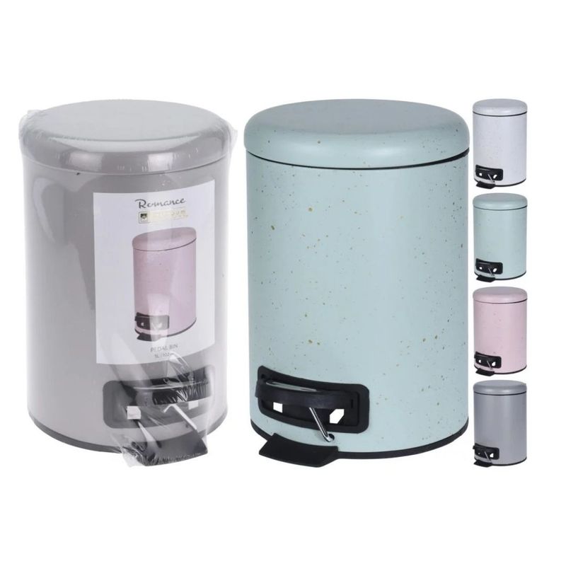 Casa si Gradina - Mobilier - Organizare si depozitare - Cosuri de gunoi - Cos de gunoi cu pedala, capacitate 3l, verde pastel cu insertii aurii, 17x25.5 cm - Infinity.ro