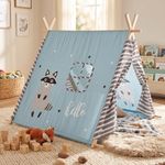 Jucarii, Copii si Bebe - Jucarii si jocuri - Jucarii de exterior - Casute si corturi copii - Cort de joaca pentru copii, albastru cu imprimeu raton, 101x101x106 cm - Infinity.ro