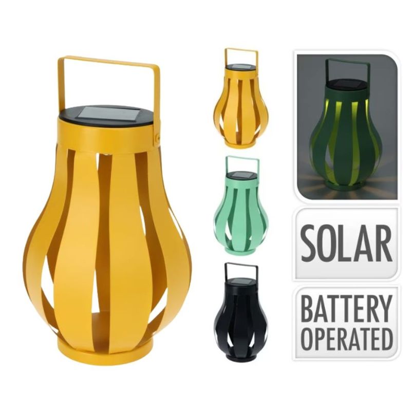 Casa si Gradina - Corpuri si surse de iluminat - Iluminat exterior - Lampi solare - Lampa solara pentru gradina, cu LED,15x20 cm, metalica, culoare galben - Infinity.ro