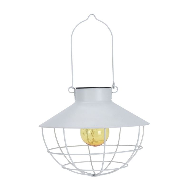 Casa si Gradina - Corpuri si surse de iluminat - Iluminat exterior - Lampi solare - Lampa suspendata solara, cu led, metalica, culoare alb - Infinity.ro