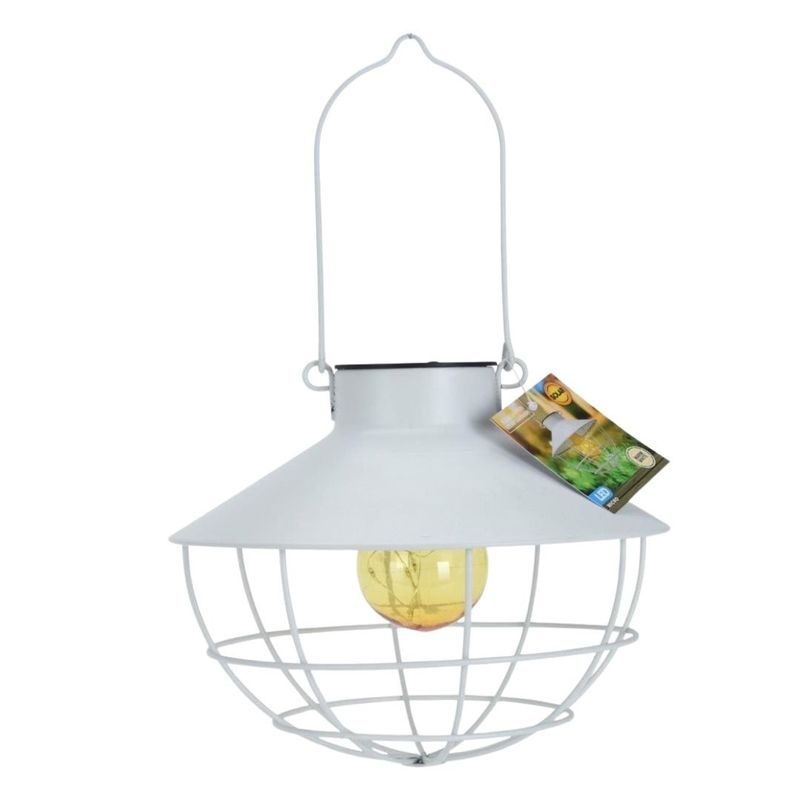Casa si Gradina - Corpuri si surse de iluminat - Iluminat exterior - Lampi solare - Lampa suspendata solara, cu led, metalica, culoare alb - Infinity.ro