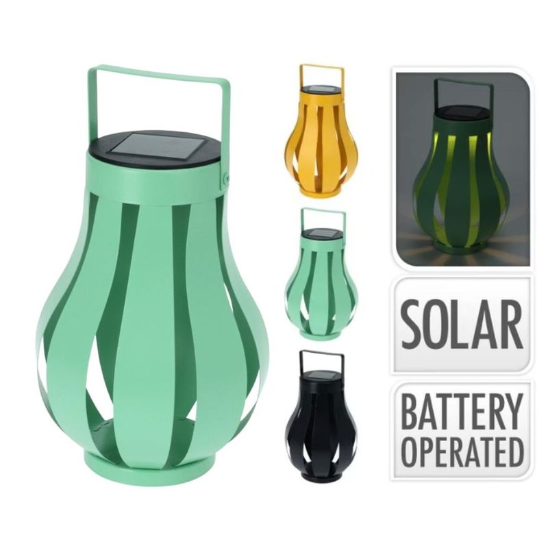 Casa si Gradina - Corpuri si surse de iluminat - Iluminat exterior - Lampi solare - Lampa solara pentru gradina, cu LED,15x20 cm, metalica, culoare verde - Infinity.ro