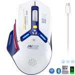 PC, gaming si accesorii - Periferice PC - Mouse - Mouse Gaming Wireless, Ergonomic, Conectare Tri-Mode Bluetooth 5.0 + 2.4G + USB-C cu fir, 10000 DPI, Lumini RGB - Infinity.ro