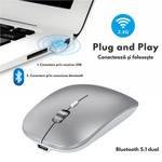 PC, gaming si accesorii - Periferice PC - Mouse - Mouse Wireless Reincarcabil QOVA®, Dual Mode Bluetooth 5.1 + 2.4GHz, Reincarcabil USB-C, Click Silentios, DPI Reglabil - Infinity.ro