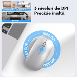 PC, gaming si accesorii - Periferice PC - Mouse - Mouse Wireless Reincarcabil QOVA®, Dual Mode Bluetooth 5.1 + 2.4GHz, Reincarcabil USB-C, Click Silentios, DPI Reglabil - Infinity.ro