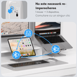 PC, gaming si accesorii - Periferice PC - Mouse - Mouse Wireless Reincarcabil QOVA®, Dual Mode Bluetooth 5.1 + 2.4GHz, Reincarcabil USB-C, Click Silentios, DPI Reglabil - Infinity.ro