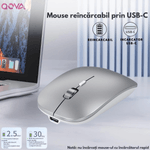 PC, gaming si accesorii - Periferice PC - Mouse - Mouse Wireless Reincarcabil QOVA®, Dual Mode Bluetooth 5.1 + 2.4GHz, Reincarcabil USB-C, Click Silentios, DPI Reglabil - Infinity.ro