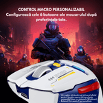 PC, gaming si accesorii - Periferice PC - Mouse - Mouse Gaming Wireless, Ergonomic, Conectare Tri-Mode Bluetooth 5.0 + 2.4G + USB-C cu fir, 10000 DPI, Lumini RGB - Infinity.ro