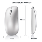 PC, gaming si accesorii - Periferice PC - Mouse - Mouse Wireless Reincarcabil QOVA®, Dual Mode Bluetooth 5.1 + 2.4GHz, Reincarcabil USB-C, Click Silentios, DPI Reglabil - Infinity.ro