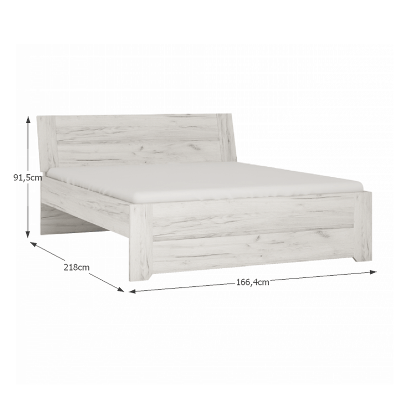 Casa si Gradina - Mobilier - Seturi de mobilier - Seturi dormitor - Set dormitor, (dulap, pat 160x200, 2x noptiera), alb craft, ANGEL - Infinity.ro
