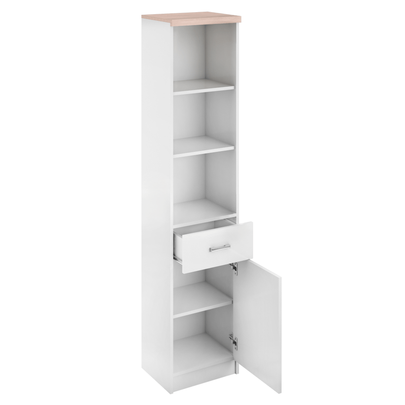 Casa si Gradina - Mobilier - Biblioteci si rafturi - Etajere - Etajera 1D1S cu sertar, alb/stejar sonoma, universal, TOPTY TYP 04 - Infinity.ro