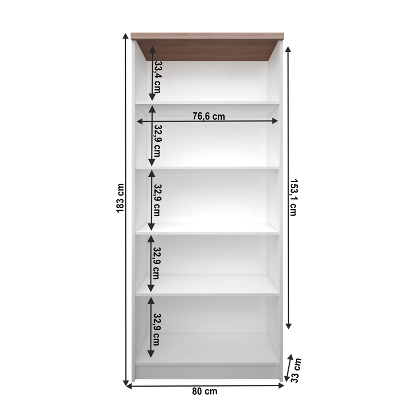 Casa si Gradina - Mobilier - Biblioteci si rafturi - Etajere - Etajera inalta, alb/stejar sonoma, TOPTY TYP 06 - Infinity.ro