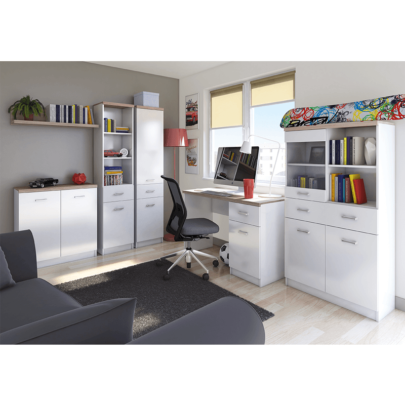 Casa si Gradina - Mobilier - Biblioteci si rafturi - Etajere - Etajera inalta, alb/stejar sonoma, TOPTY TYP 06 - Infinity.ro
