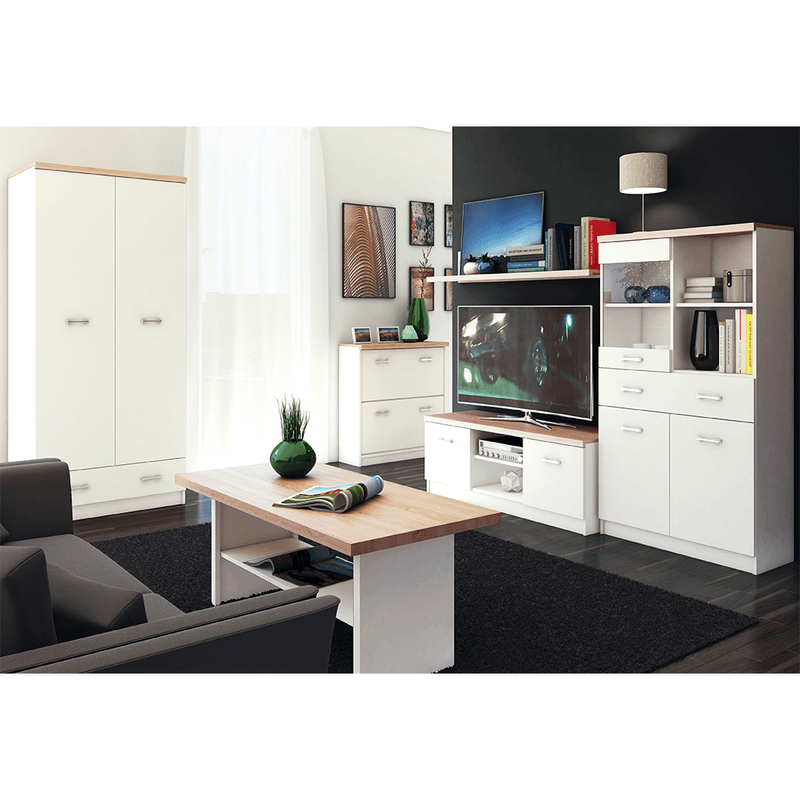 Casa si Gradina - Mobilier - Biblioteci si rafturi - Etajere - Etajera inalta, alb/stejar sonoma, TOPTY TYP 06 - Infinity.ro