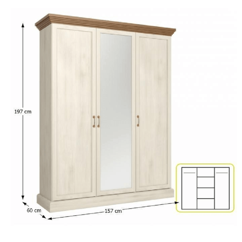 Casa si Gradina - Mobilier - Seturi de mobilier - Seturi dormitor - Set dormitor, pin nordic/ stejar salbatic, ROYAL - Infinity.ro