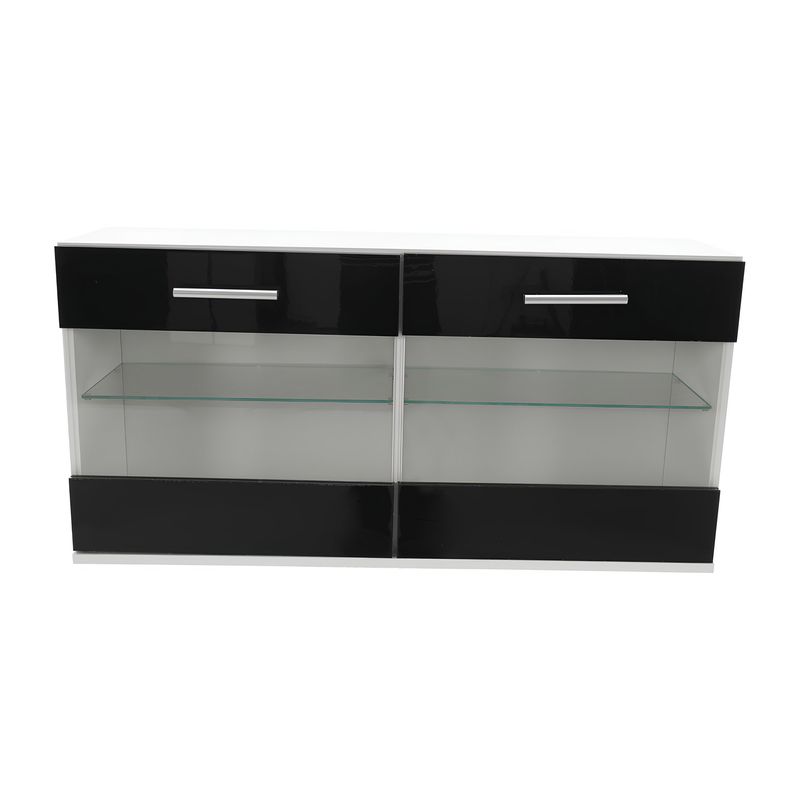 Casa si Gradina - Mobilier - Seturi de mobilier - Seturi living - Mobilier living, alb/extra stralucire neagra HG, LEO - Infinity.ro