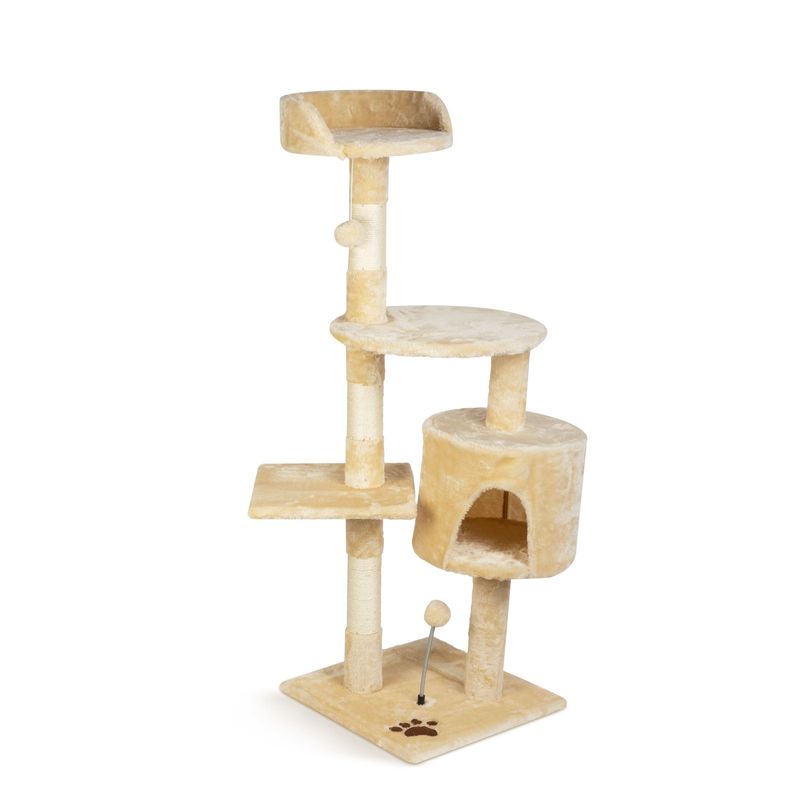 Petshop - Accesorii petshop - Jucarii animale - Ansambluri de joaca - Ansamblu de joaca pentru pisici, 116 cm, copac cu stalpi din sisal si platforme - Infinity.ro