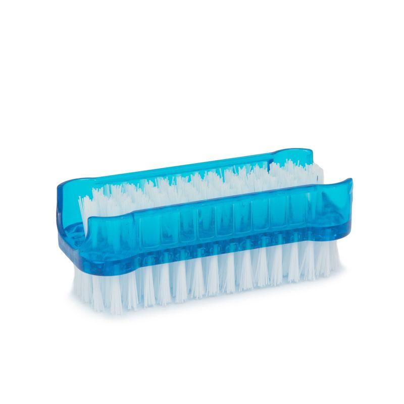 Ingrijire personala si Cosmetice - Manichiura si pedichiura - Accesorii - Set 2 perii unghii,  80 mm, peri duri 8 mm, albastru transparent, plastic - Infinity.ro