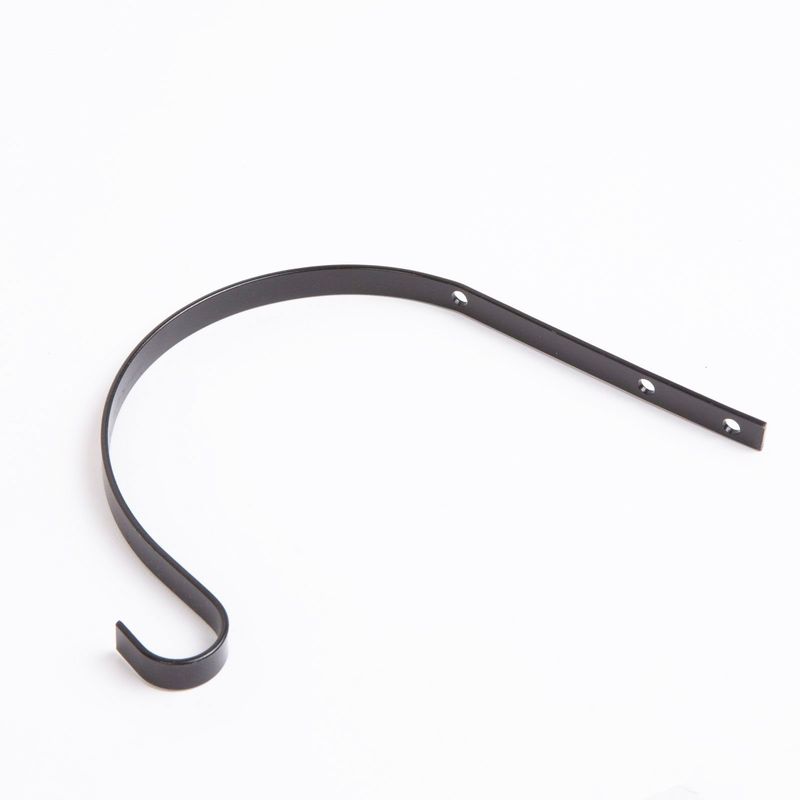 Casa si Gradina - Gradinarit si plante - Plante si ghivece - Accesorii ghivece si jardiniere - Suport ghiveci perete metal, 17 cm, carlig agatare flori, negru, rezistent 4.5 kg, montaj usor - Infinity.ro