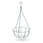 Casa si Gradina - Gradinarit si plante - Plante si ghivece - Accesorii ghivece si jardiniere - Cos metalic agatat ghiveci flori, 25 cm, suport perete balcon, verde, rezistent 5 kg, montaj usor - Infinity.ro