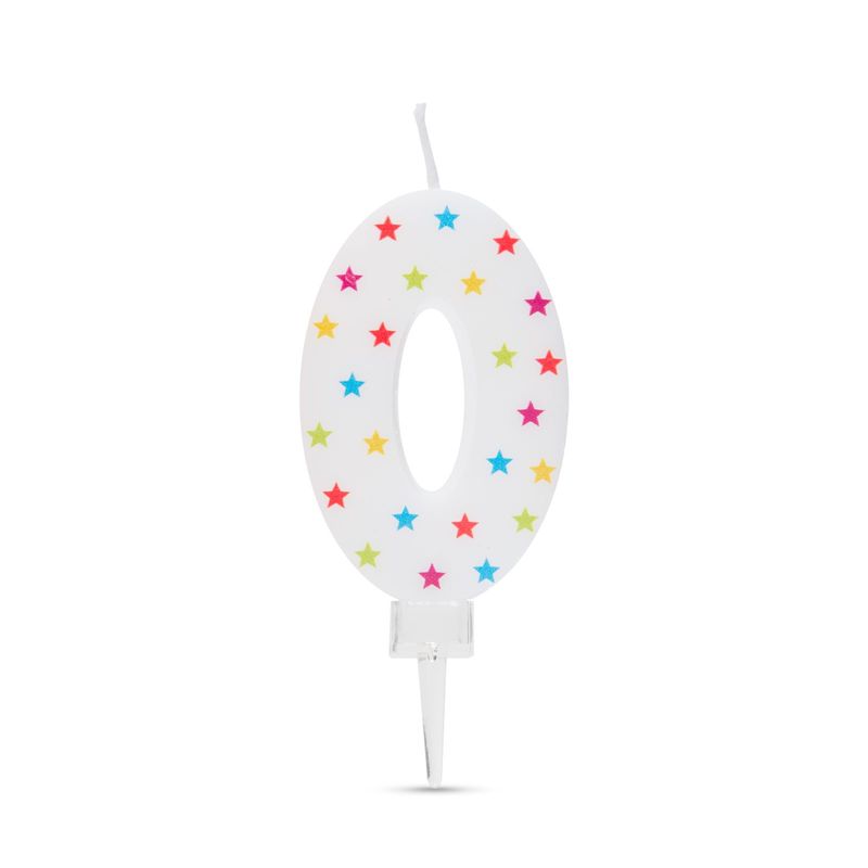 Casa si Gradina - Decoratiuni - Decoratiuni petrecere - Accesorii pentru petrecere - Lumanare tort cifra 0, aniversare, decor petrecere, 7 x 4 cm - Infinity.ro