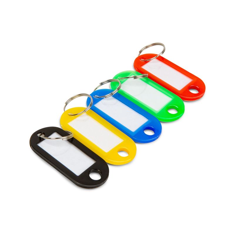 Carti si Birotica - Birotica - Accesorii de birou - Alte accesorii birou - Etichete chei 50 bucati set 5 culori cu inel metalic - Infinity.ro