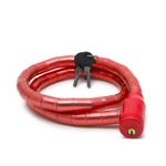 Sport si Outdoor - Ciclism - Accesorii pentru biciclete - Antifurt biciclete - Lacat bicicleta retractabil cablu otel, 18 mm x 100 cm, antifurt, 2 chei, rezistent taiere, rosu - Infinity.ro