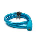 Sport si Outdoor - Ciclism - Accesorii pentru biciclete - Antifurt biciclete - Lacat bicicleta retractabil cablu otel, 18 mm x 100 cm, antifurt, 2 chei, rezistent taiere, albastru - Infinity.ro
