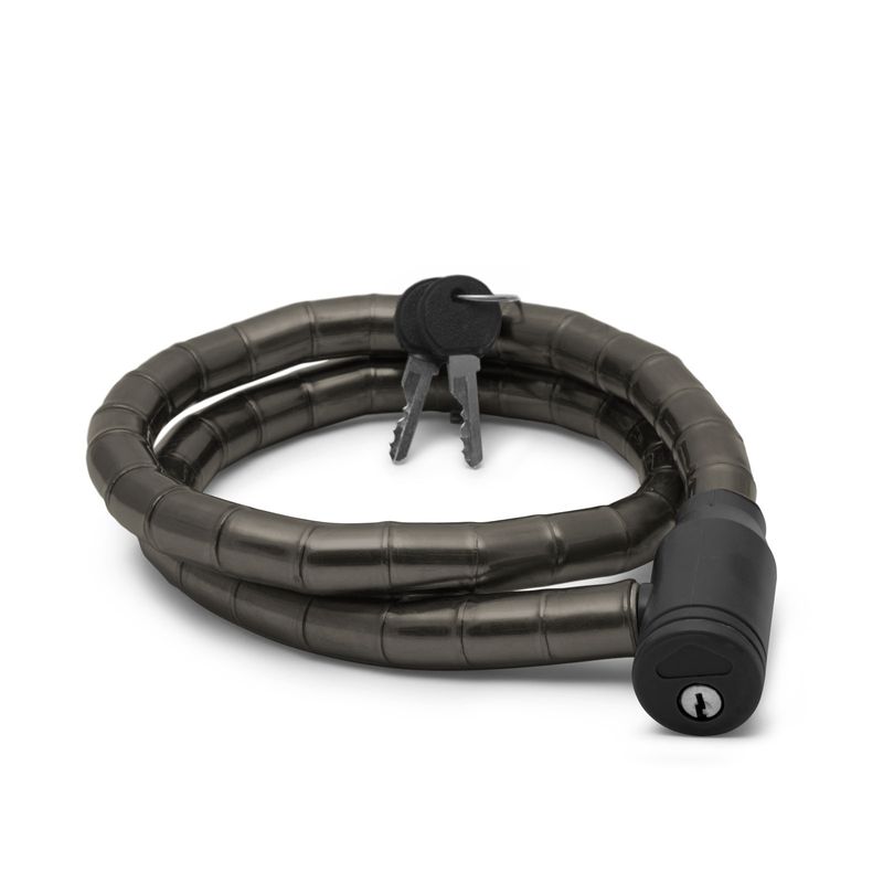 Sport si Outdoor - Ciclism - Accesorii pentru biciclete - Antifurt biciclete - Lacat bicicleta retractabil cablu otel, 18 mm x 100 cm, antifurt, 2 chei, rezistent taiere, negru - Infinity.ro