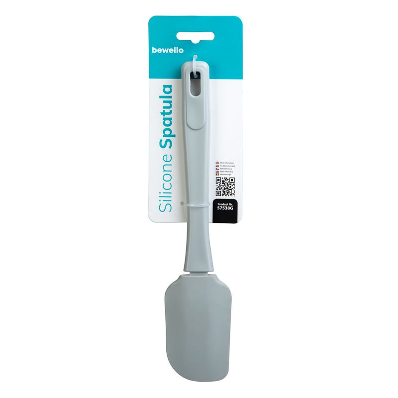 Casa si Gradina - Bucatarie si vesela - Ustensile bucatarie - Pensule, spatule si teluri bucatarie - Spatula silicon bucatarie 25 cm, rezistenta la caldura, pentru gatit si coacere, flexibila, gri - Infinity.ro