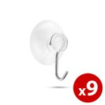 Casa si Gradina - Decoratiuni - Decoratiuni de sezon - Carlige ventuza 9 buc, suport perete cu ventuza transparent - Infinity.ro