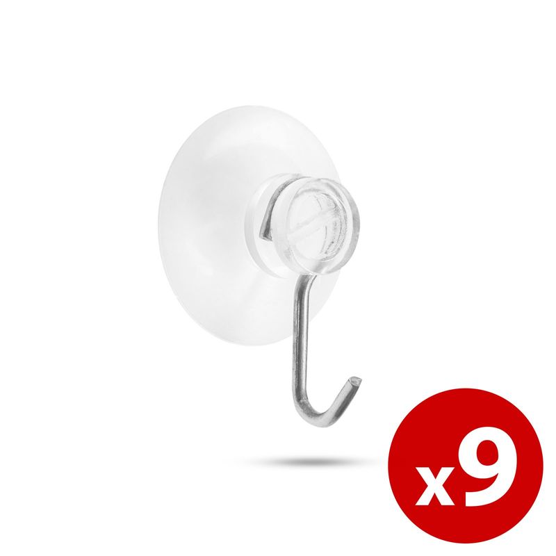 Casa si Gradina - Decoratiuni - Decoratiuni de sezon - Carlige ventuza 9 buc, suport perete cu ventuza transparent - Infinity.ro
