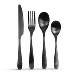 Casa si Gradina - Bucatarie si vesela - Vesela si tacamuri - Tacamuri si seturi - Set tacamuri 16 piese, finisaj mat negru, design modern, usor de curatat, pentru bucatarie si masa - Infinity.ro