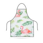 Casa si Gradina - Textile si covoare - Textile bucatarie - Sorturi bucatarie si gratar - Sort de bucatarie adult 71x57 cm, poliester, protejeaza haine, Flamingo, reglabil la gat si spate - Infinity.ro
