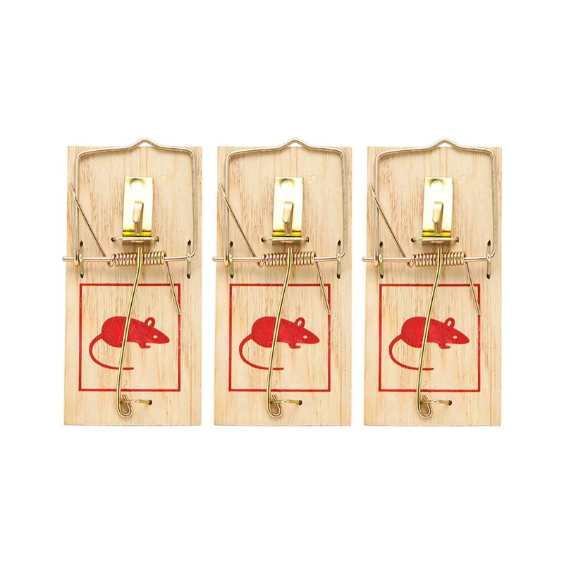 Market - Curatenie si intretinere casa - Produse menaj - Insecticide si capcane - Set capcane soareci lemn 3 buc, capcana mecanica cu arc metalic, reutilizabila - Infinity.ro