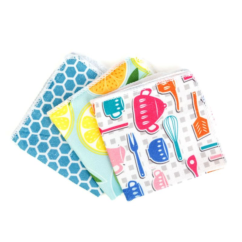 Market - Curatenie si intretinere casa - Produse bucatarie - Lavete si bureti - Set lavete microfibra 4+1 buc 30x30 cm, curatare bucatarie si casa, fara urme - Infinity.ro