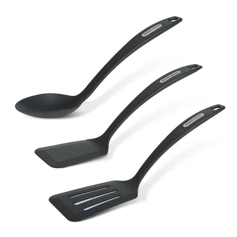 Casa si Gradina - Bucatarie si vesela - Ustensile bucatarie - Seturi ustensile de bucatarie - Set ustensile bucatarie Baker's Secret 3 piese 34 cm, lingura si spatule rezistente la caldura pentru tigai antiaderente - Infinity.ro