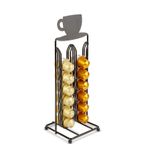 Casa si Gradina - Bucatarie si vesela - Organizare si depozitare bucatarie - Suporturi tacamuri si vase - Suport capsule cafea Nespresso 28 capsule, metal, negru mat, organizator vertical pentru espressor - Infinity.ro
