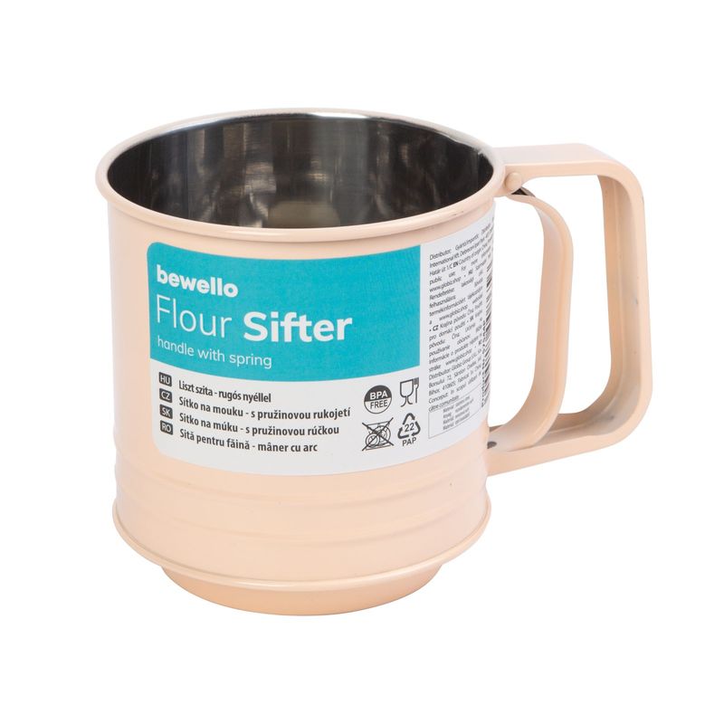 Casa si Gradina - Bucatarie si vesela - Ustensile bucatarie - Site bucatarie, strecuratori si accesorii - Sita faina inox cu arc 15 cm, pentru cernut zahar si faina - Infinity.ro