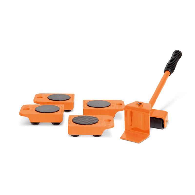 Casa si Gradina - Constructii - Depozitare, transport si protectie - Echipamente pentru transport si ridicat - Set livrare mobilier max 150 kg, ridicare usoara mobila, portocaliu, 4 roti, fier/plastic - Infinity.ro