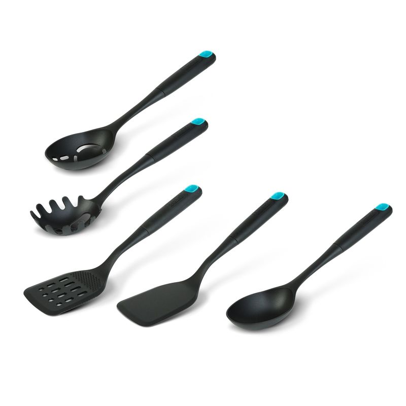 Casa si Gradina - Bucatarie si vesela - Ustensile bucatarie - Seturi ustensile de bucatarie - Set ustensile bucatarie Baker's Secret nylon 5 piese 32 cm, spatula lingura polonic furculita paste pentru gatit - Infinity.ro