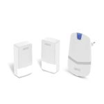 Casa si Gradina - Electrice - Accesorii electrice - Sonerii electrice - Sonerie wireless fara baterii Kinetic, 2 butoane, 36 tonuri, 100m, IP44, alb - Infinity.ro
