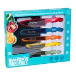 Casa si Gradina - Bucatarie si vesela - Vesela si tacamuri - Cutite si seturi de cutite - Set cutite bucatarie Baker Secret 11 piese, cutite inox colorate cu protectii lama si tocator - Infinity.ro